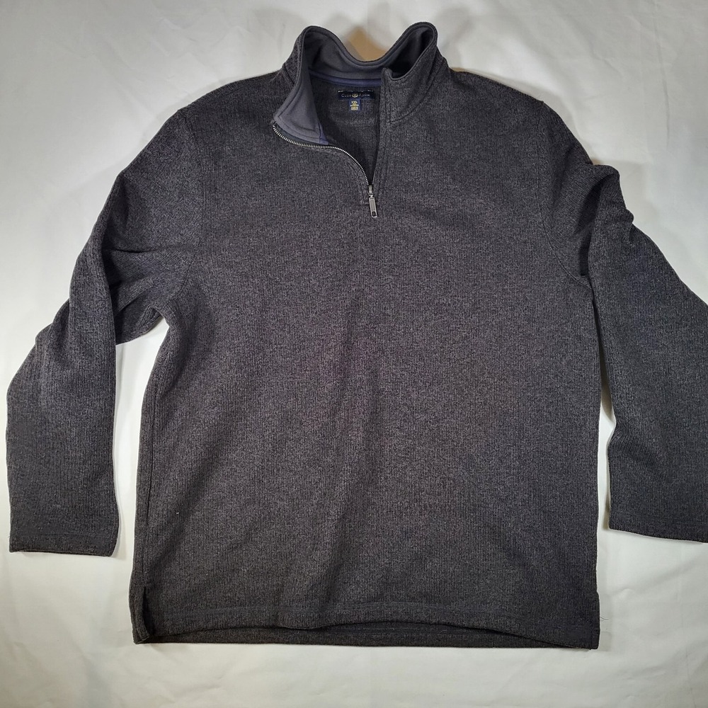 Club Room Men's 2XL Dark Gray 1/4 Zip Long Sleeve Fleece‎ Pullover - Picture 3 of 7